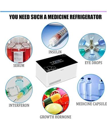 Insulin Refrigerated Box Thermostat Drug Reefer Medical Insulin Cooler Travel Case 2-8 Drug Freezer for Diabetes People USB Refrigerator with Battery Battery*2 - Buy Online on GoSupps.com