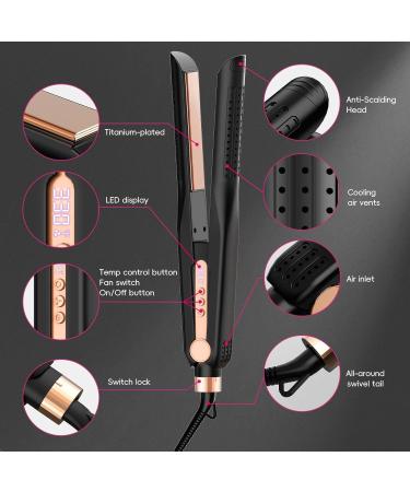 SKIMI Airflow Styler - Titanium Flat Iron & Curling Iron with Dual Voltage 5 Temps & Auto Off - Professional Hair Straightener with Cooling Air Vents - Buy Online on GoSupps.com