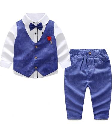 Nwada Boys 4pcs Gentleman Suit Set | Blue | 7 Years | Boys Wedding Outfit - Buy Online on GoSupps.com