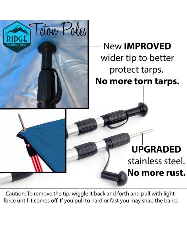 Ridge Outdoor Gear Adjustable Telescoping Tarp Tent Poles - Blue | 250cm | Portable & Collapsible for Camping - Buy Online on GoSupps.com