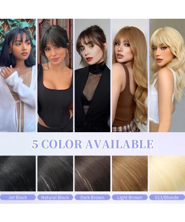 Light Brown Real Human Hair Clip-in Bangs Extensions - Air Bangs Fringe - Buy Online on GoSupps.com