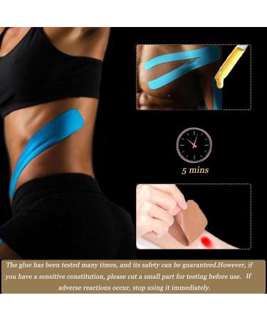 Kinesiology Tape Precut(5cmx25cm 52 Strips) Hypoallergenic Waterproof & Breathable K Tape Athletic Tape Physio Elastic Sports Tape Pain Relief Adhesive for Muscles Elbow Knee & Shoulder Sports(Mix Color) - Buy Online on GoSupps.com