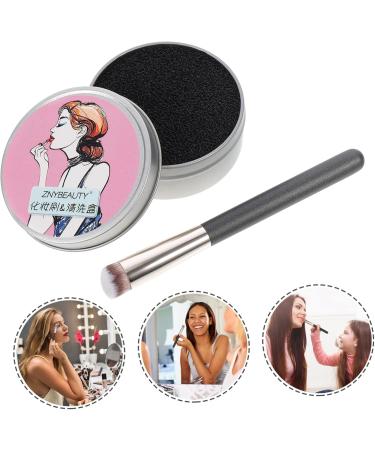 Beatifufu Makeup Brush Cosmetic and Cleaning Tools Portable Washing Scrubber Cleaning Pad Brush Sponge Brush Cleaner Mat Partial Eyelash Curler Cleaning Mat Makeup Utensils Artificial Fiber - Buy Online on GoSupps.com