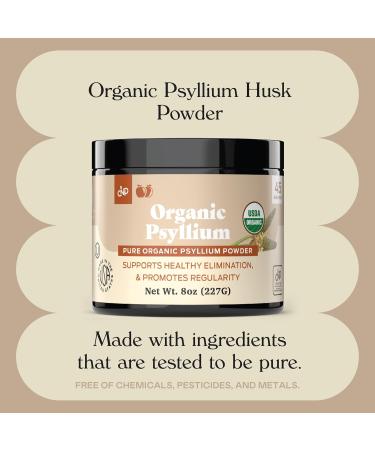 Organic Psyllium Husk Powder & Fiber Supplement Bulk - 10oz (280g) Pure Bulk Organic Whole Unflavored Fiber & Colon Cleanse Psyllium Seed - Buy Online on GoSupps.com
