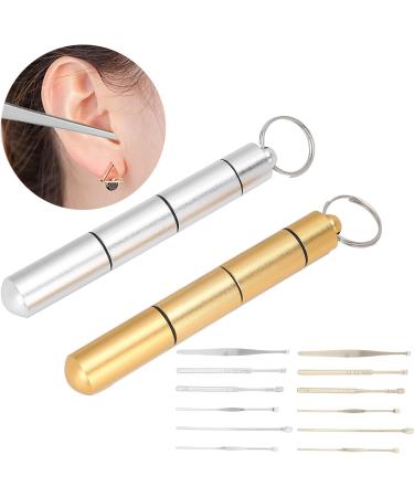 Stainless Steel Ear Wax Cleaner Tool Kit - 12pcs/2sets for Home & Salon Use - Portable Ear Pick Set for Ear Curette - Buy Online on GoSupps.com