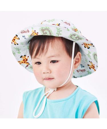 LANGZHEN Baby Girls Sun Protection Hat with Chin Strap Giraffe 6-12 Months - Buy Online on GoSupps.com