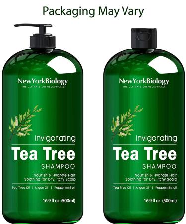 Tea Tree Shampoo and Conditioner Set for Dandruff Relief and Hair Growth - 16.9 fl Oz - Buy Online on GoSupps.com