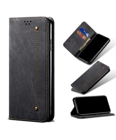 Leder cover for iPhone 15 case mobile phone case Premium leather stand function map compartment magnetic closure bag flip case cover case protective cover folding cover for iPhone 15 black