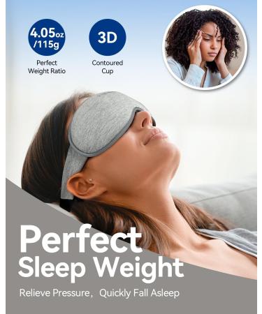 Weighted Eye Mask for Sleeping | Blackout Sleep Mask for Men & Women | FACEMOON Memory Foam 3D Contoured Eye Covers | Travel Essentials & Meditation Blindfold (Gray - Buy Online on GoSupps.com