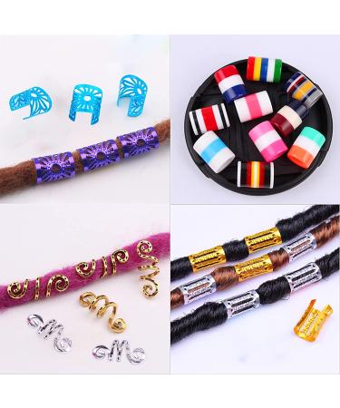 102 PCS Hair Jewelry Dreadlocks Loc Accessories - Crystal Adornments, Butterfly Hair Cuffs, Rings, Braid Clips, Beard Tube, Braid Beads - DIY Silhouette Pendant - Colorful & Golden Options - Buy Online on GoSupps.com