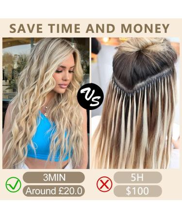 4Pcs Ombre Dirty Blonde Clip in Hair Extensions - 20Inch Full Head Curly Wavy Synthetic Hair - Buy Online on GoSupps.com