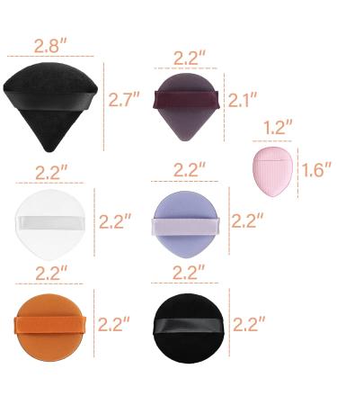 UFRITAN 16 Pieces Powder Puff Set - Soft Velour Makeup Tool for Loose Powder Foundation & Mineral Powder - Triangle & Round Shape with Ribbon Strap - Buy Online on GoSupps.com