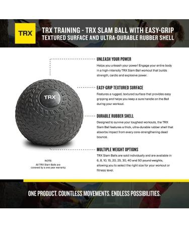 TRX Training Slam Ball 10lbs - Easy-Grip, Durable Rubber Shell - Buy Online on GoSupps.com