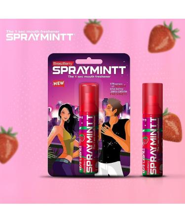 Mouth Freshener Spray 15 gm (Pack of 2) | No added sugar | Zero calories | POCKET SIZED | Natural ingredients (Breeze Berry) - Buy Online on GoSupps.com
