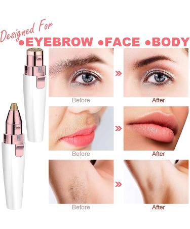 2-in-1 Facial Hair Remover for Women - Painless Precision Trimmer for Eyebrows, Nose, Lips, Body, and More - Portable Rechargeable Epilator for Smooth Skin - Buy Online on GoSupps.com