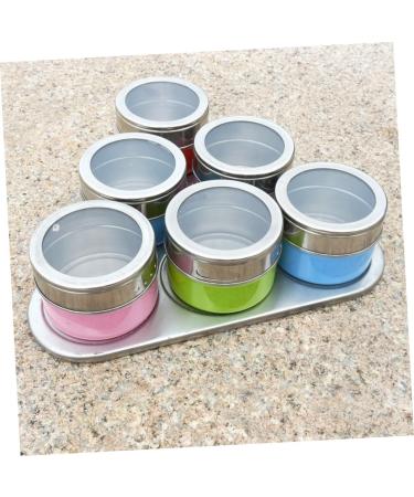 Alipis 6pcs Steel Bottle Stainless Steel Container with Lid Clear Pot Spice Cans Spice Jar with Hook Duster 6.3*6.3CM As Shown - Buy Online on GoSupps.com
