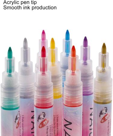 Nail Graffiti Pen Safe 12 Colors DIY Easy Grip Portable Nail Art Pens Set for Abstract Lines - Buy Online on GoSupps.com
