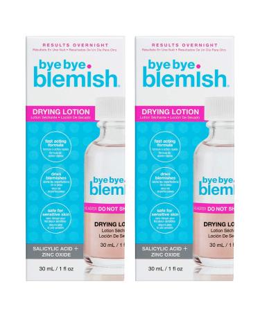 Bye Bye Blemish Acne Drying Lotion Reduce Pimples Overnight 1oz 2-Pack 1 Fl Oz (Pack of 2) Original (Pink)