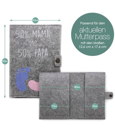 Cozy Raccoon Mutterpass Cover - Felt 50% Mom & Dad | Made in Germany | Personal Gift for Pregnant Moms | Indoor Pockets for Insurance & Ultrasound Images - Buy Online on GoSupps.com