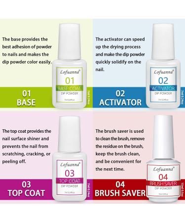LOFUANNA DIP Powder Nail Starter Kit - Black Dipping Powder with Base/Top Coat & Activator | DIY French Dip Manicure Set - No Nail Lamp Required - Buy Online on GoSupps.com