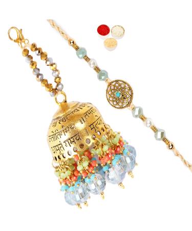 Ghasitaram Gifts Rakhis Online - Rakhi for Brother-RM-270 Bhaiya Bhabhi Rakhi Rakhi Set only