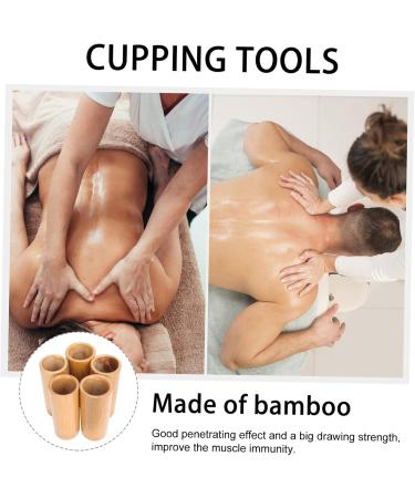 Healifty 5-Part Cupping & Care Set | Wood Massage Tools & Bamboo Accessories for Facial Suction & Care - Buy Online on GoSupps.com
