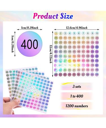 simarro 12 Sheets Number Stickers (Number 1-400) Self Adhesive Label Laser Stickers Waterproof Round Stickers for Organizing Nail Polish Bottle Nail Sample Stick Lipstick Organizing - Buy Online on GoSupps.com