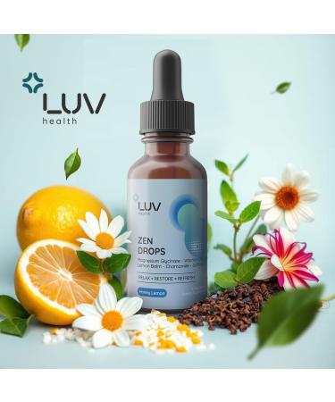LUV health Zen Drops 3Pack: Stress & Anxiety Support Drops with Magnesium Glycinate Vitamin D3 Lemon Balm Chamomile Saffron L-Theanine. Keto Vegan USA Made Non-GMO 90 Servings - Buy Online on GoSupps.com
