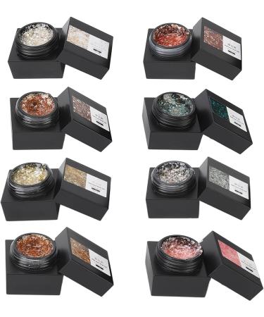 8 Colors Nail Sand Shell Gel Polish Home Nail Salon DIY Glitter Shiny Soak Off UV Gel Polish Set - Buy Online on GoSupps.com
