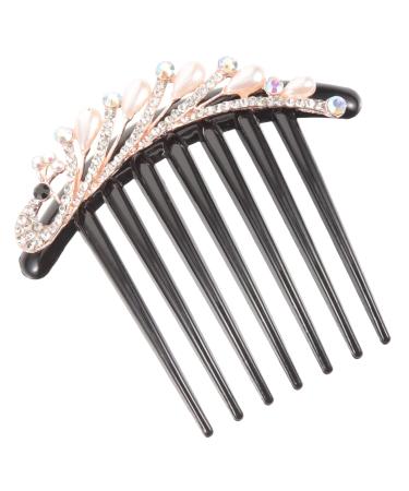 Housoutil Pearl Hair Comb Formal Hair Accessories for Women Geometric Bee Hair Pin Decorative Hair Comb Hair Styling Accessories Hanfu Hair Accessories Tiara Miss Leaf Rhinestones Wedding