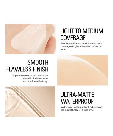 SACE LADY Matte Liquid Foundation 15ml - Long-Wearing Medium-Full Coverage Poreless Face Makeup in Light Natural Shade - Buy Online on GoSupps.com