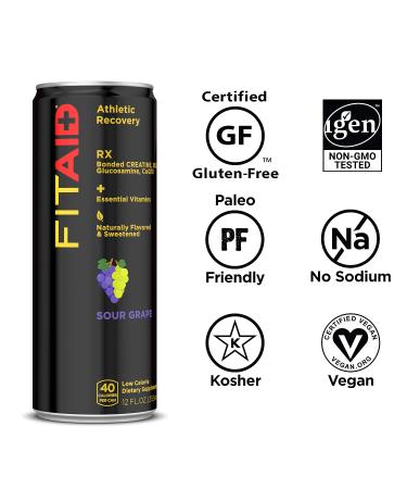 FITAID RX Recovery Blend with BCAAs, Glucosamine, Electrolytes, Omega-3s & Creatine - 12 Fl Oz (Pack of 12) - Buy Online on GoSupps.com