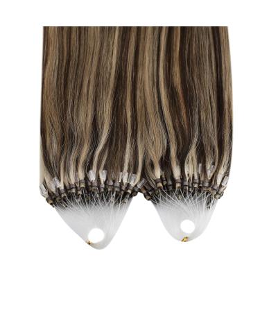 UGEAT Microring Hair Extensions - 50cm Real Hair Chocolate & Caramel Brown Micro Loop #4/27 - Premium Remy Quality - Buy Online on GoSupps.com