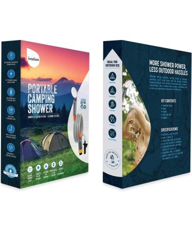 Ivation Portable Camping Shower | Rechargeable Outdoor Shower with Pump, Hose, Bidet Head, and Filter - Buy Online on GoSupps.com