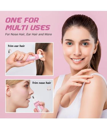 TIFOR Ear and Nose Hair Trimmer - USB Electric Trimmer for Men & Women - Painless Waterproof Hair Removal - Includes 2 Replaceable Blades - Pink Style - Buy Online on GoSupps.com
