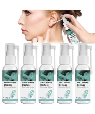 5PCS GFOUK Anti Cochlear Blockage Removal Spray Natural Ear Spray for Cochlear Blockage 30 ml Anti Cochlear Blockage Removal Spray