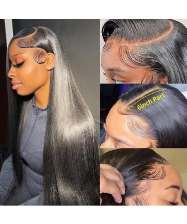 13x6 HD Lace Front Wigs Human Hair Straight Pre Plucked HD Transparent Lace Front Human Hair Wigs Brazilian Glueless Lace Frontal Wig 150% Density with Baby Hair (20inch) 20 Inch 13x6 lace front wigs human hair