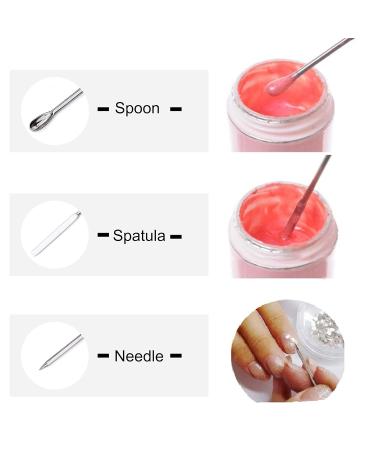 Beaute Galleria 3-Piece Nail Art Tool Set - DIY Spoon Spatula Needle Stick for Acrylic UV Gel & Rhinestone Mixing - Manicure Accessories - Buy Online on GoSupps.com