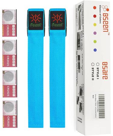 BSEEN 2 Pack LED Armbands for Running - Glow in The Dark Safety Gear Bracelet Sports Wristbands, Fluorescent Blue - Buy Online on GoSupps.com