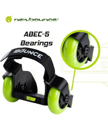 New-Bounce Heel Wheel Skates - Adjustable Roller Skates for Kids - Green | One Size Fits Most - Buy Online on GoSupps.com