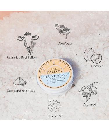 Buy Tallow Sun Balm SPF 30 | Tinted Mineral Sunscreen | Natural Organic & Reef Safe | Grassfed Tallow & Zinc Oxide for Sensitive Skin (2 oz - Buy Online on GoSupps.com