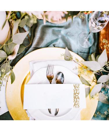 200 Pack Gold Disposable Guest Towels for Bathroom, Parties, Weddings - Soft & Linen-Like Decorative Hand Napkins - Buy Online on GoSupps.com