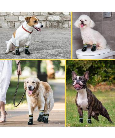 Waterproof Anti-Slip Dog Socks - Hjumarayan 4-Piece Set for Indoor/Outdoor Protection | Slipproof Dog Shoes for Puppies | Black (Size 6) - Buy Online on GoSupps.com