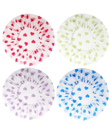 Keeygo 4-Pack Waterproof Shower Caps for Long Hair - Reusable EVA Plastic, Ideal for Deep Conditioning & Spa - Buy Online on GoSupps.com