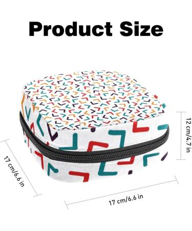 GIAPB Period Bag - Colorful Lines Cartoon Art Color2741 | Sanitary Napkin Storage & Travel Makeup Pouch - Buy Online on GoSupps.com