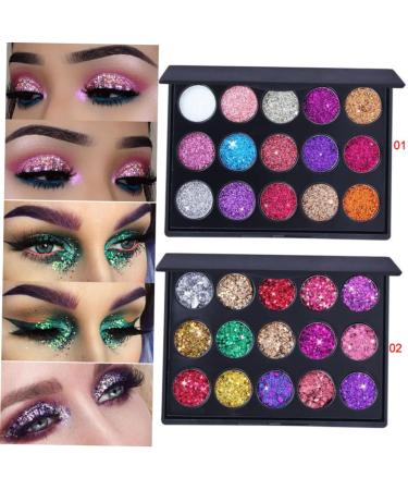 Beavorty 3pcs 15 Eyeshadow Eye Shadow Palettes Makeup Palette Sequins Diamond 1 count (Pack of 1) As Shownx3pcs - Buy Online on GoSupps.com
