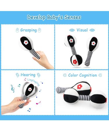 Joylife Black & White Baby Toy - Rattling Squeaking Grip Toy for 0-12 Months - Perfect Gift for Babies & Toddlers - Buy Online on GoSupps.com