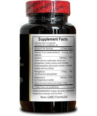 Calcium Magnesium Supplement - Natural Womens Support Vitamins Support Healthy Skin Calcium Magnesium and Boron Mineral Complex - 1 Bottle 120 Capsules - Buy Online on GoSupps.com