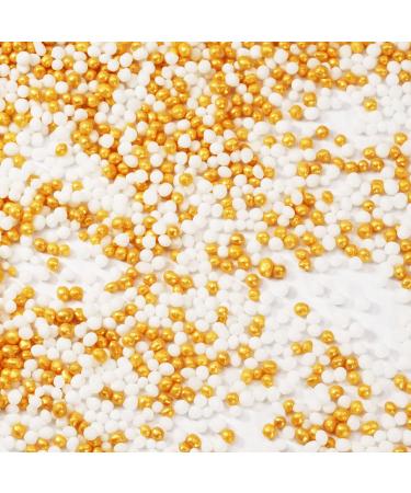 Strussel Happiness Crumbs - Pure White-Gold Sugar Pearls for Cakes Cupcakes & Holiday Treats | 180g - Buy Online on GoSupps.com