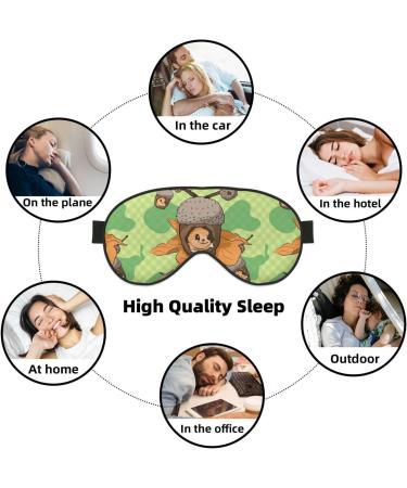 Cartoon Squirrel Eye Mask Unisex Adjustable Buckle Blackout Sleep Mask for Travel Yoga & Napping - Buy Online on GoSupps.com